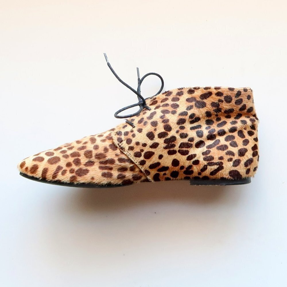 Isabel Marant Etoile Leopard Cheetah Calf Hair Lace-up Ankle Boots Booties 7.5 - Picture 10 of 16